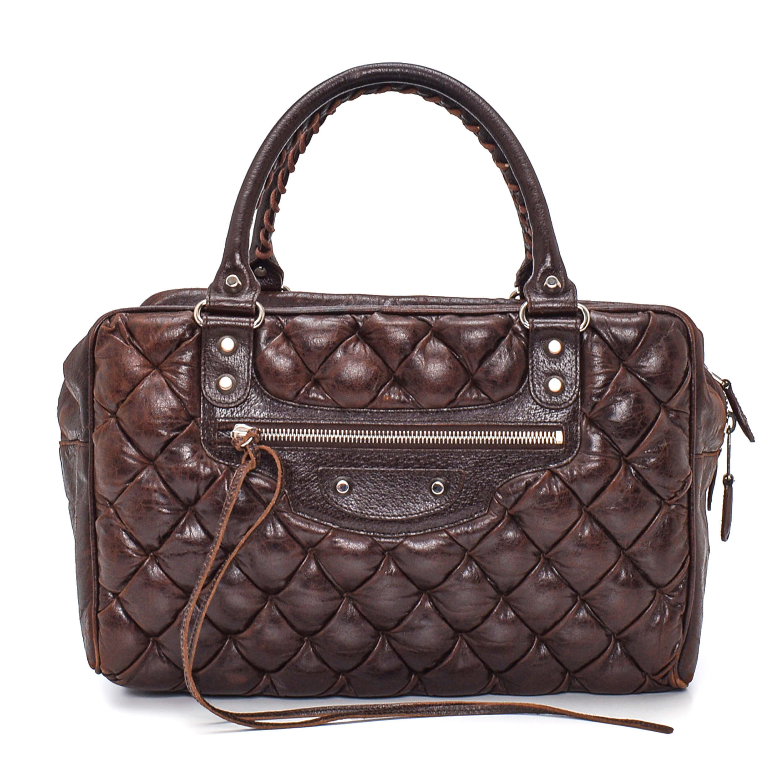 Balenciaga - Brown Matelasse Quilted Leather Bag